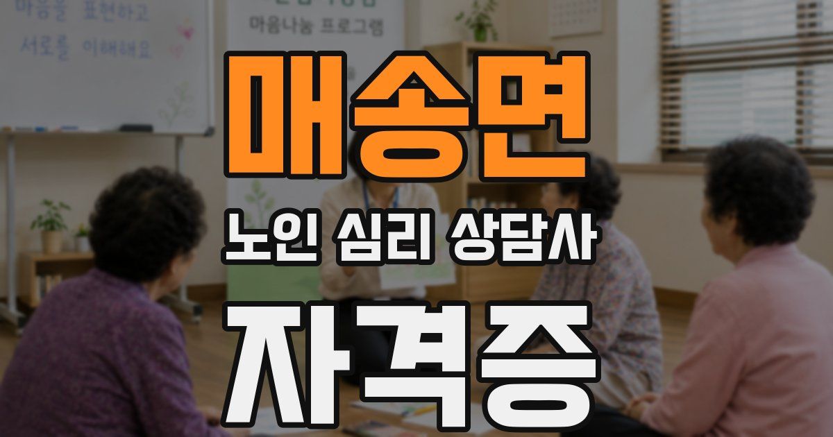매송면 노인 심리 상담사 자격증