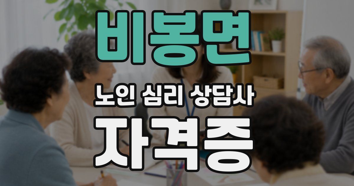비봉면 노인 심리 상담사 자격증