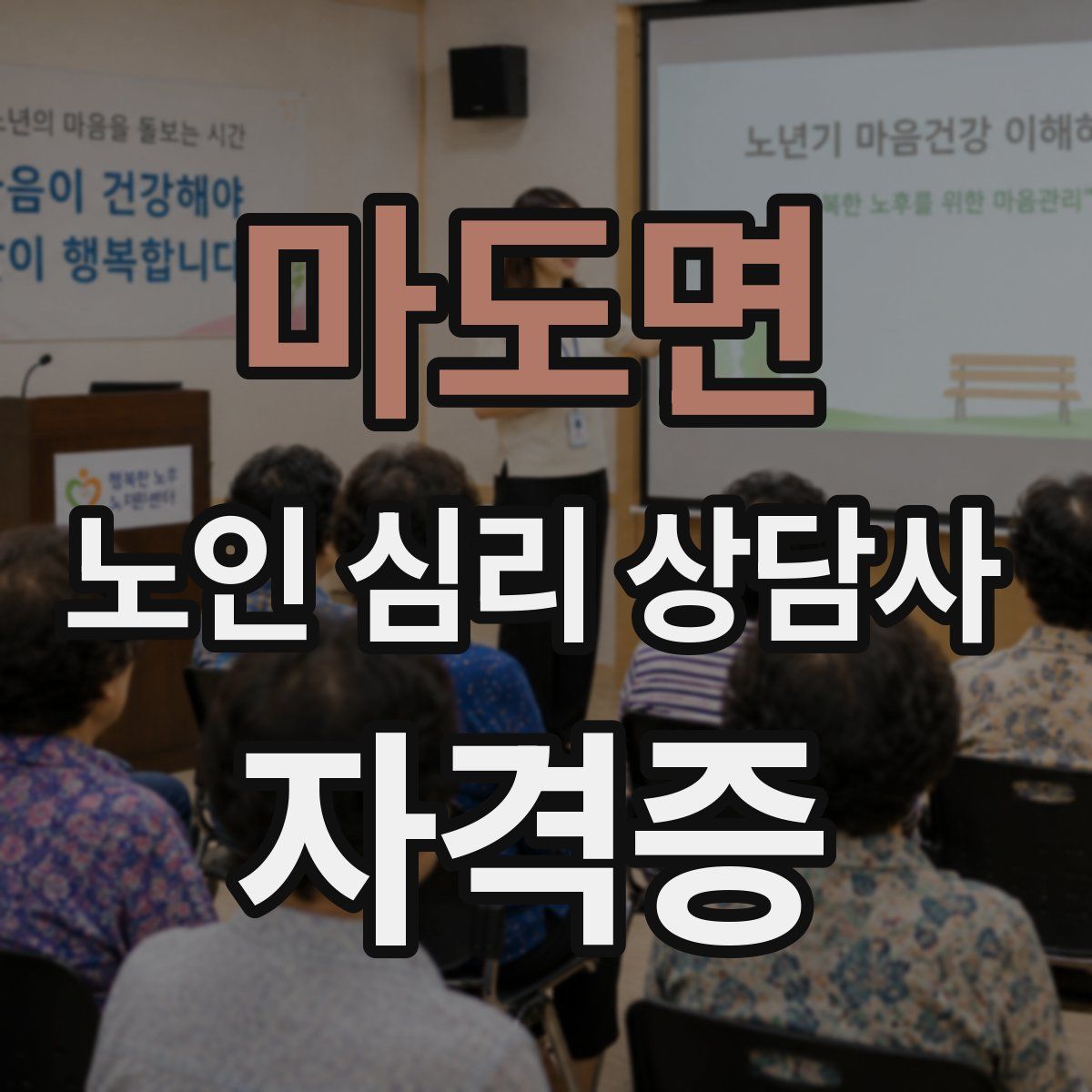 마도면 노인 심리 상담사 자격증