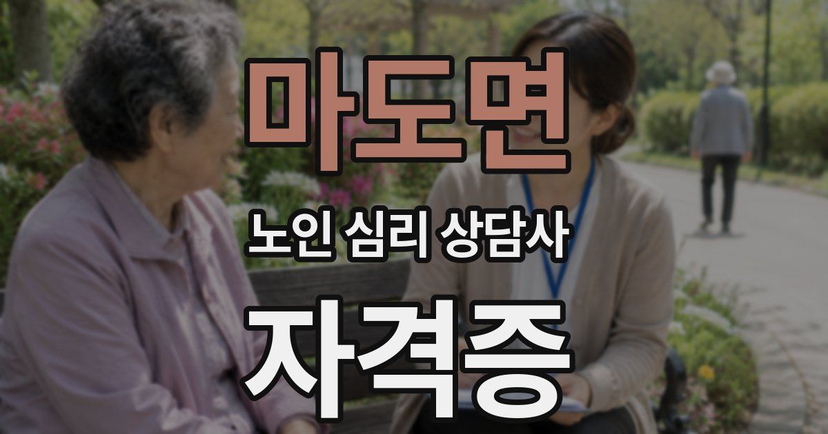 마도면 노인 심리 상담사 자격증