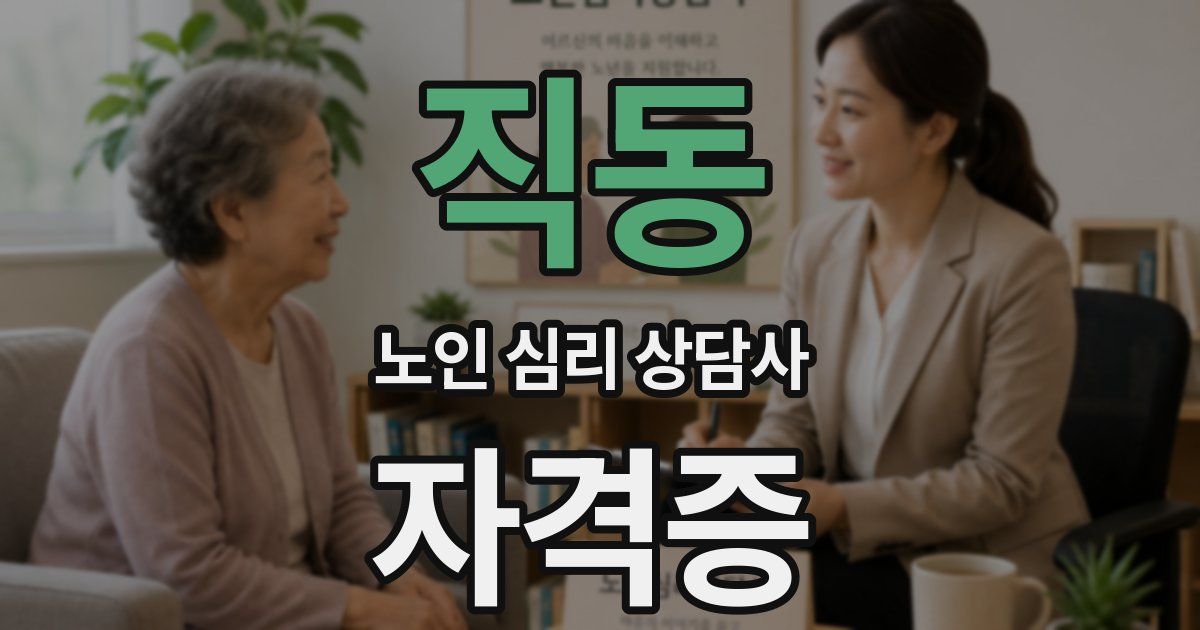 직동 노인 심리 상담사 자격증
