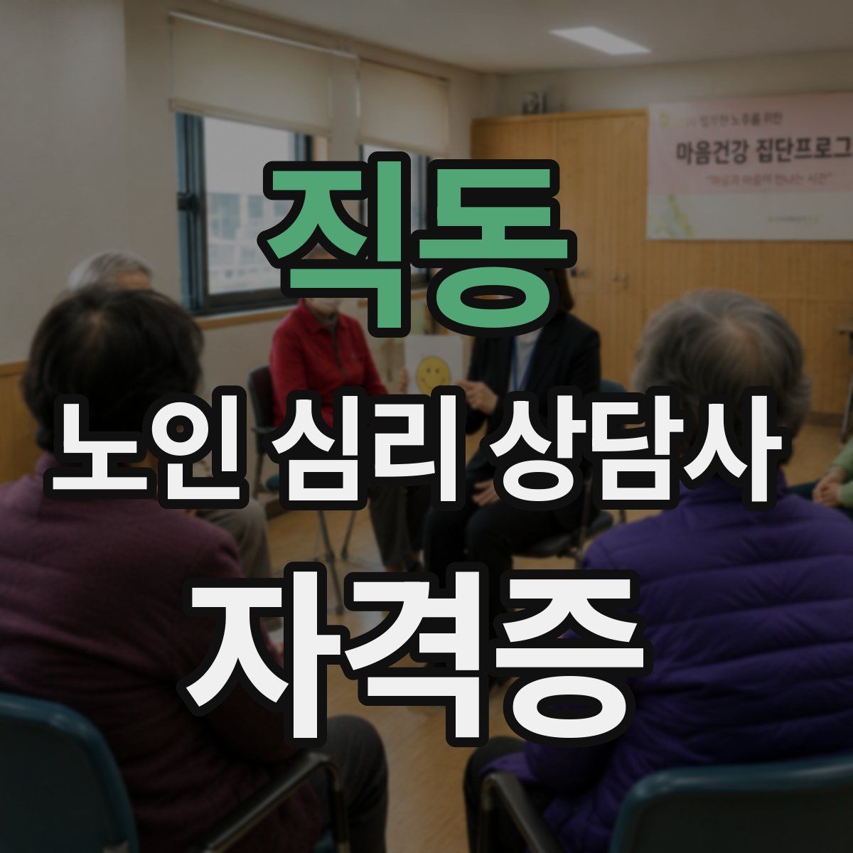 직동 노인 심리 상담사 자격증