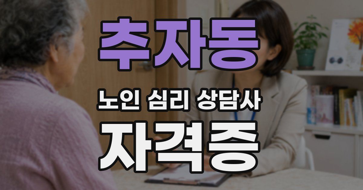추자동 노인 심리 상담사 자격증