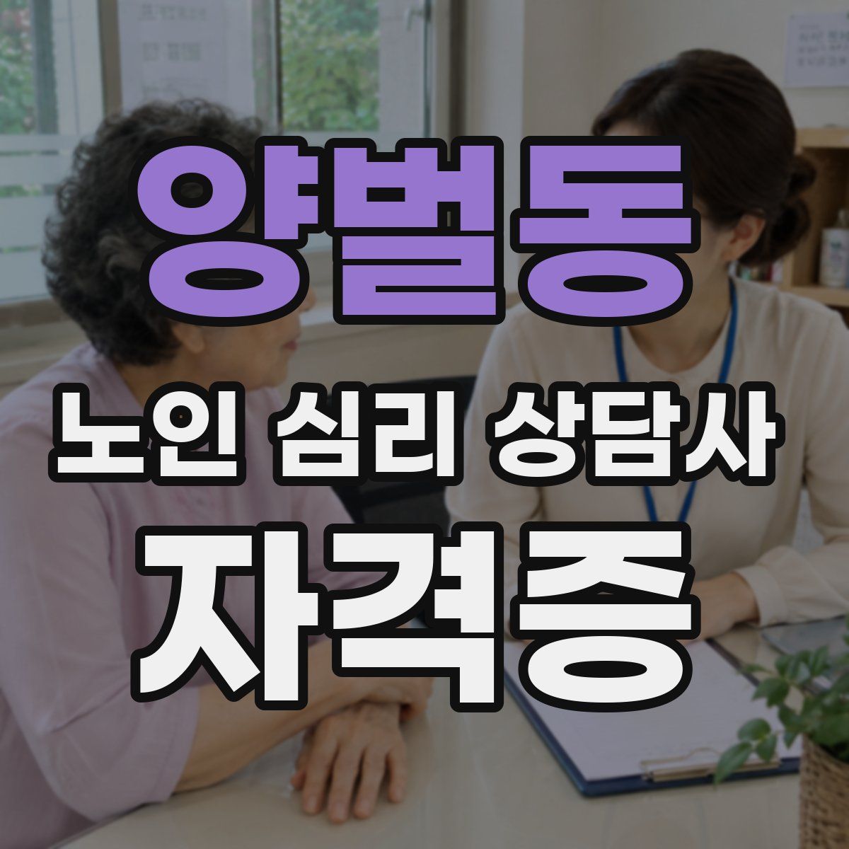 양벌동 노인 심리 상담사 자격증