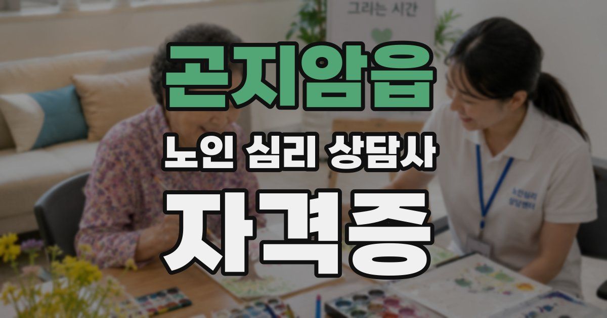곤지암읍 노인 심리 상담사 자격증