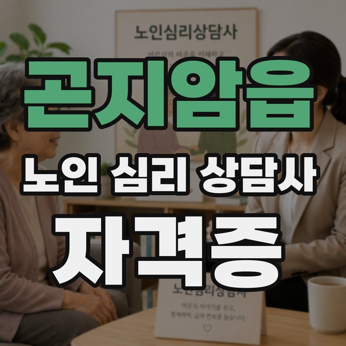 곤지암읍 노인 심리 상담사 자격증