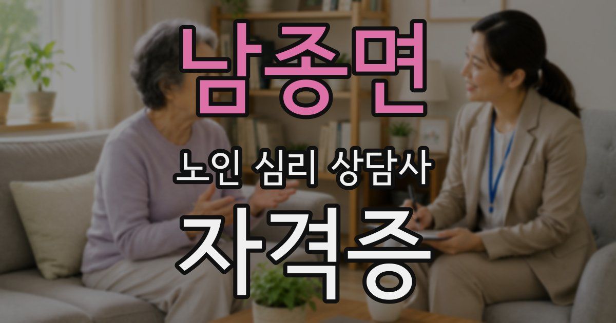 남종면 노인 심리 상담사 자격증