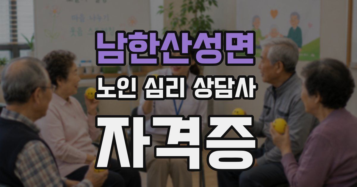 남한산성면 노인 심리 상담사 자격증