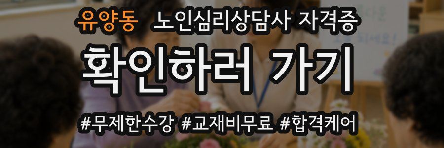 유양동 노인 심리 상담사 자격증