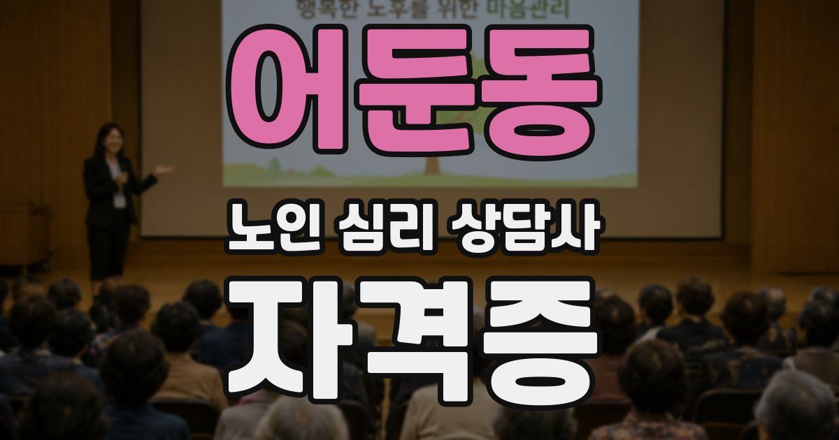 어둔동 노인 심리 상담사 자격증