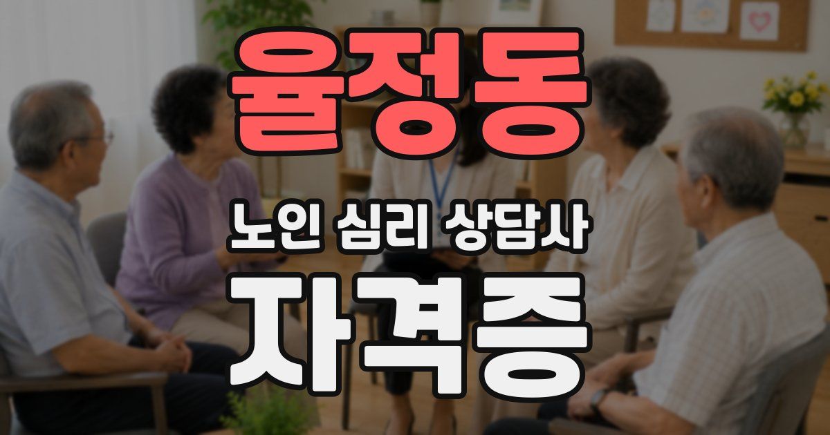 율정동 노인 심리 상담사 자격증