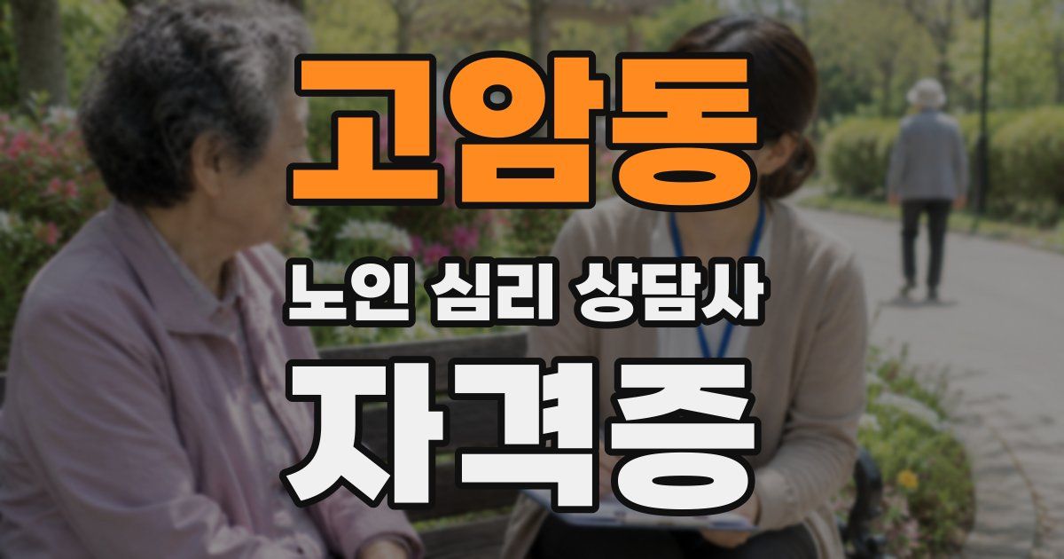 고암동 노인 심리 상담사 자격증