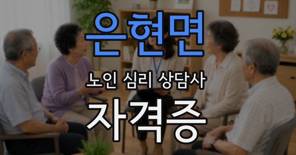 은현면 노인 심리 상담사 자격증