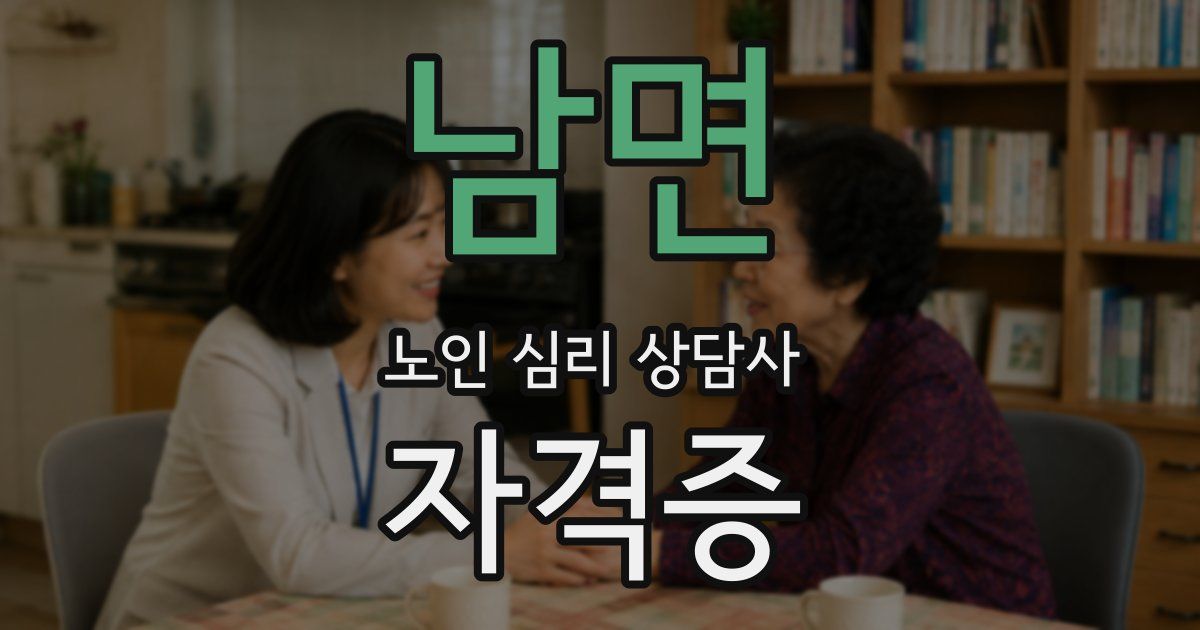 남면 노인 심리 상담사 자격증