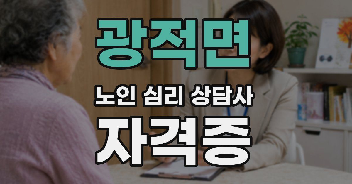 광적면 노인 심리 상담사 자격증
