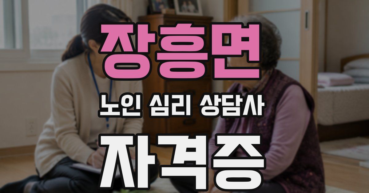 장흥면 노인 심리 상담사 자격증