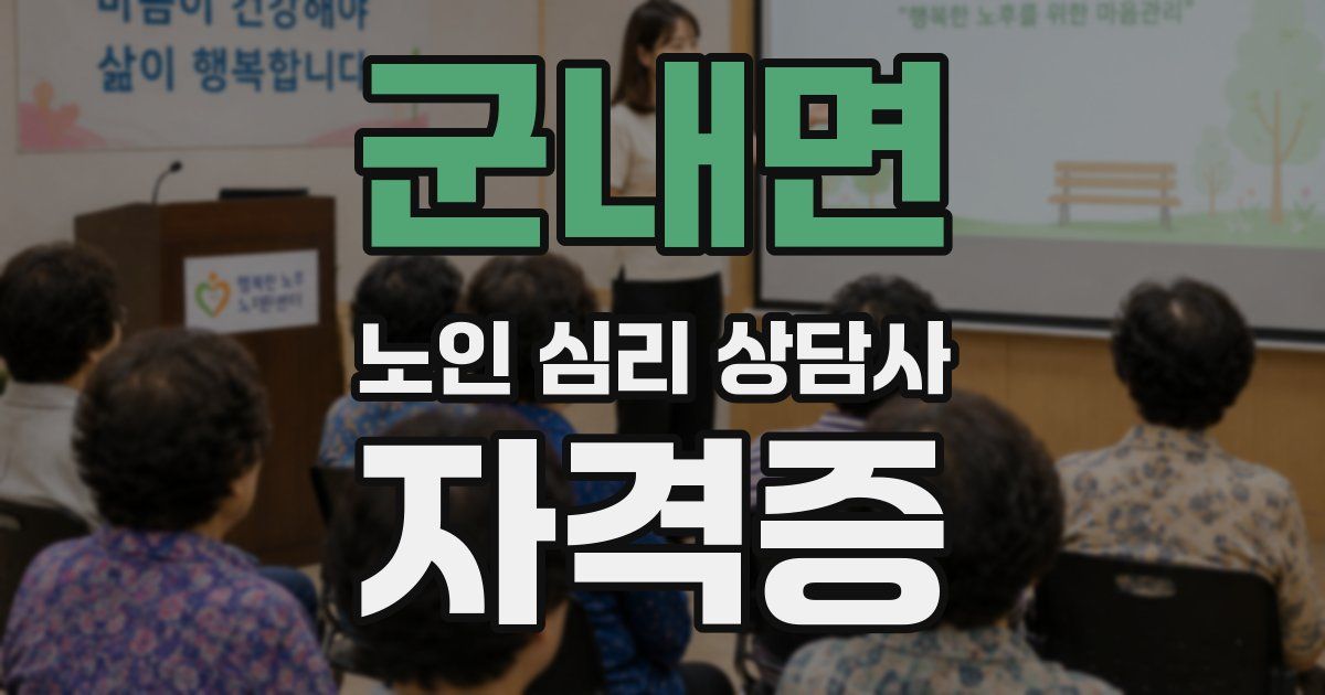 군내면 노인 심리 상담사 자격증