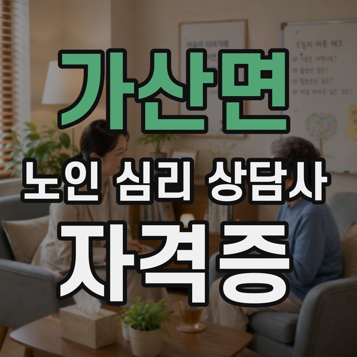 가산면 노인 심리 상담사 자격증