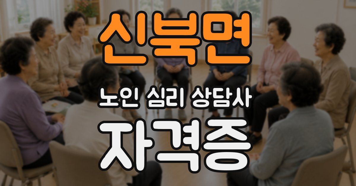 신북면 노인 심리 상담사 자격증