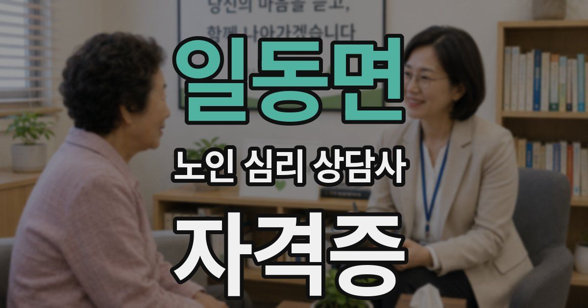 일동면 노인 심리 상담사 자격증