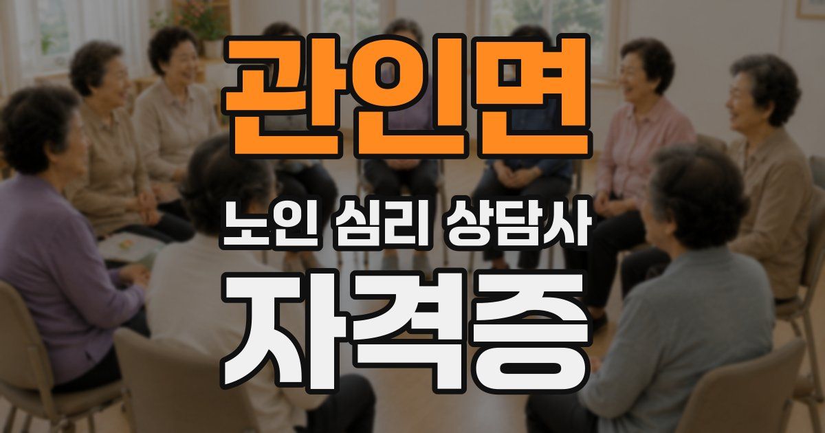 관인면 노인 심리 상담사 자격증