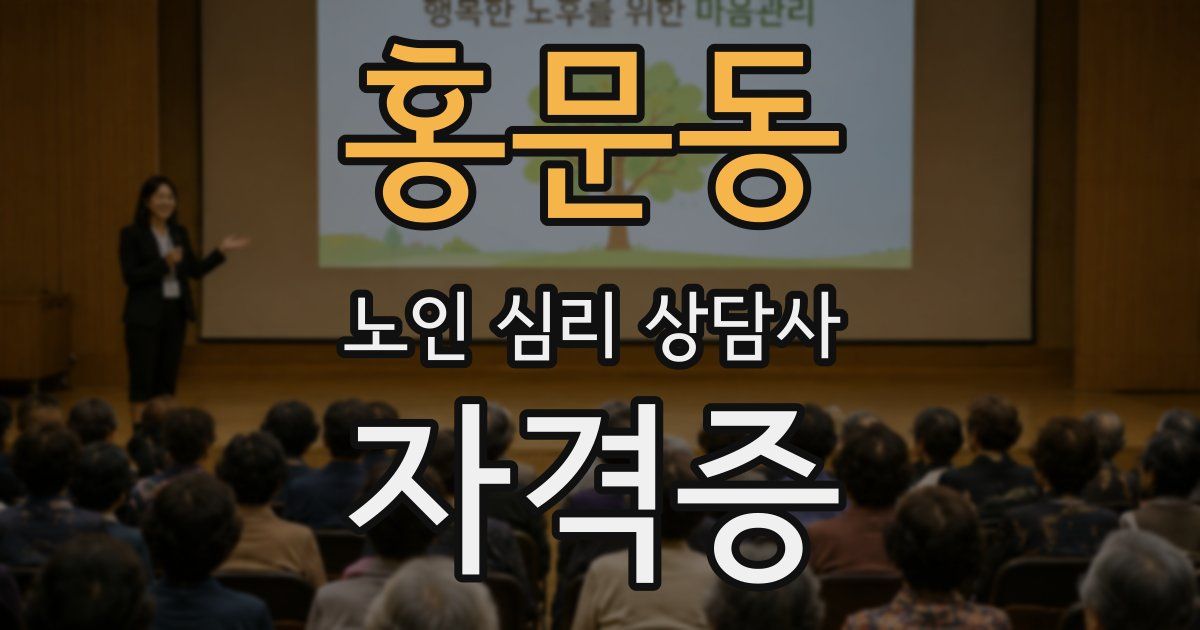 홍문동 노인 심리 상담사 자격증