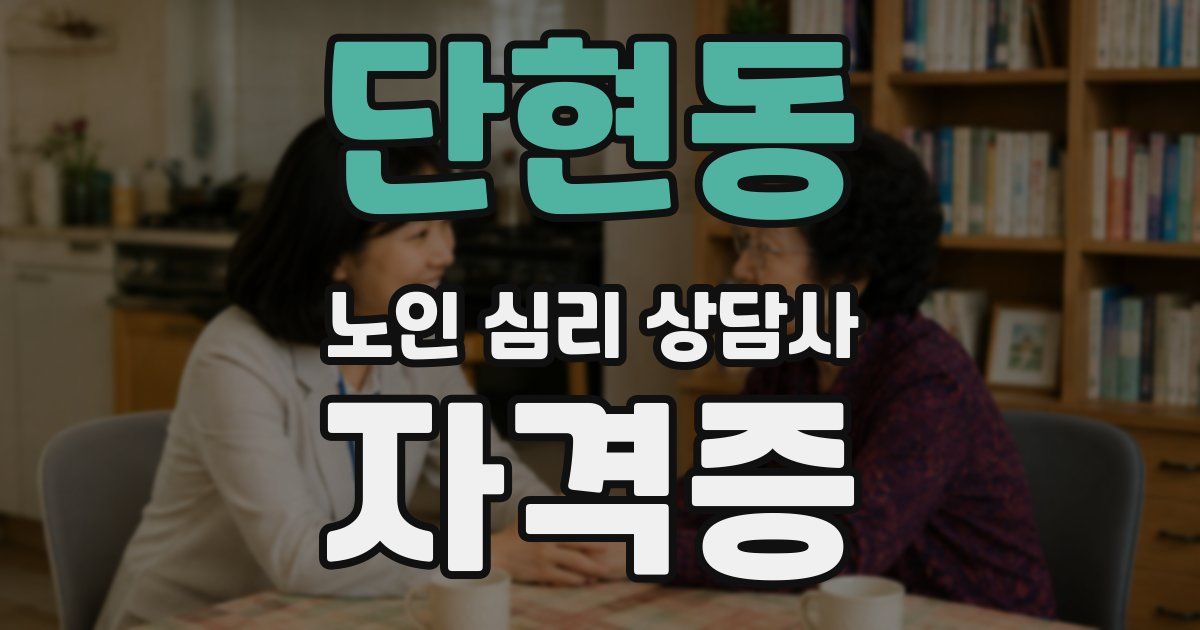 단현동 노인 심리 상담사 자격증