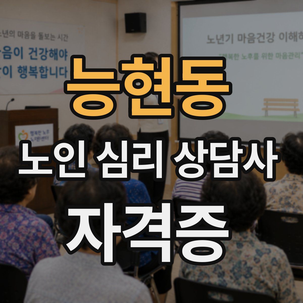 능현동 노인 심리 상담사 자격증