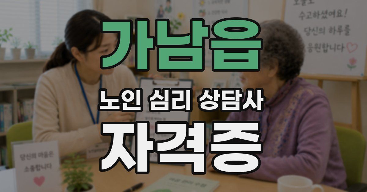 가남읍 노인 심리 상담사 자격증