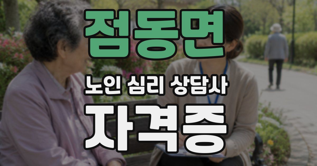 점동면 노인 심리 상담사 자격증