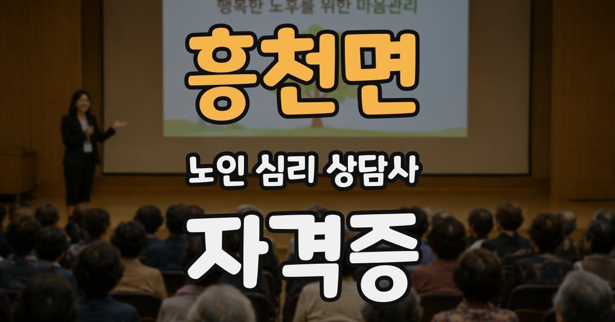 흥천면 노인 심리 상담사 자격증