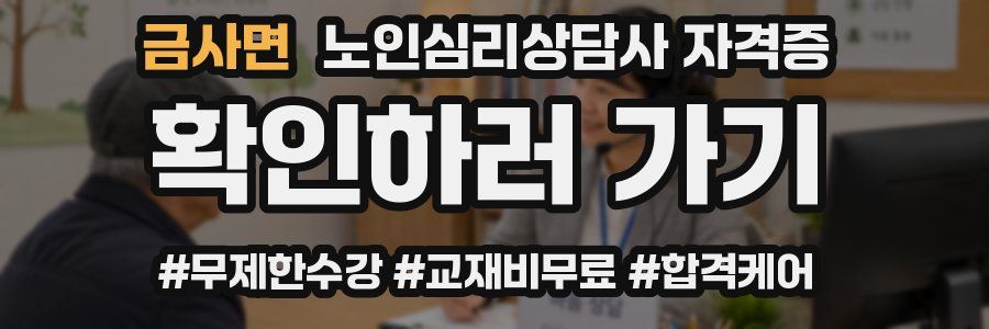 금사면 노인 심리 상담사 자격증