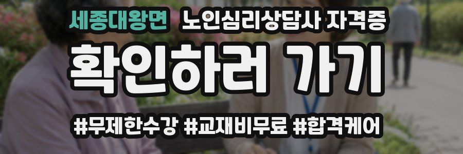 세종대왕면 노인 심리 상담사 자격증