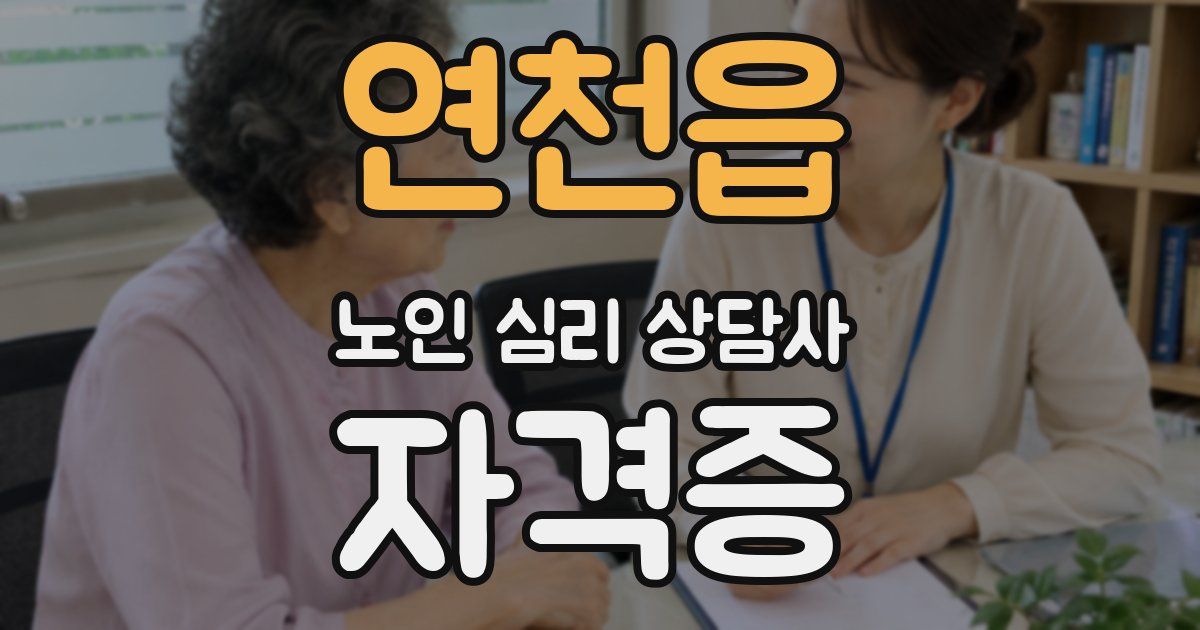 연천읍 노인 심리 상담사 자격증