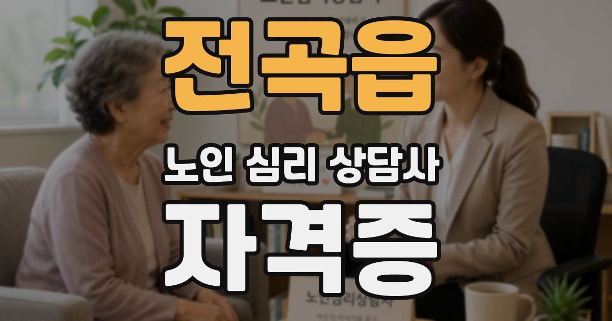 전곡읍 노인 심리 상담사 자격증