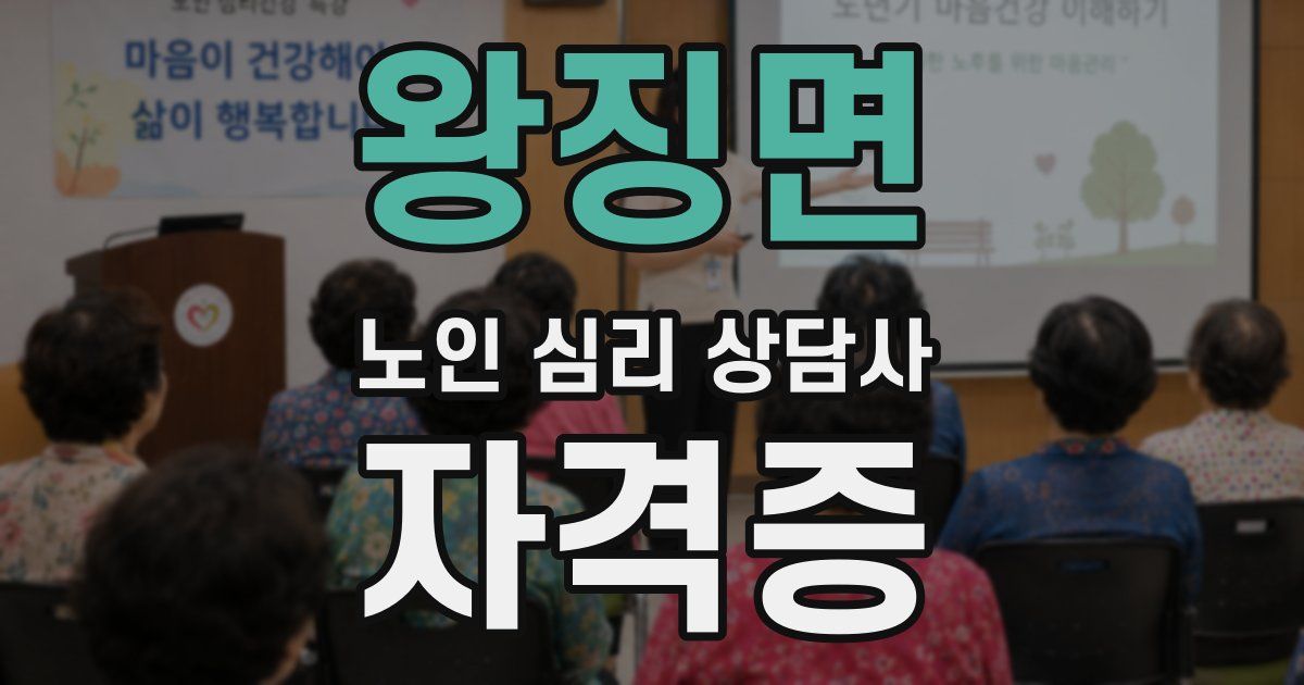 왕징면 노인 심리 상담사 자격증