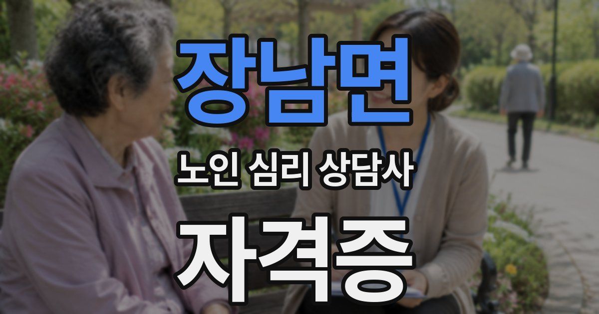 장남면 노인 심리 상담사 자격증
