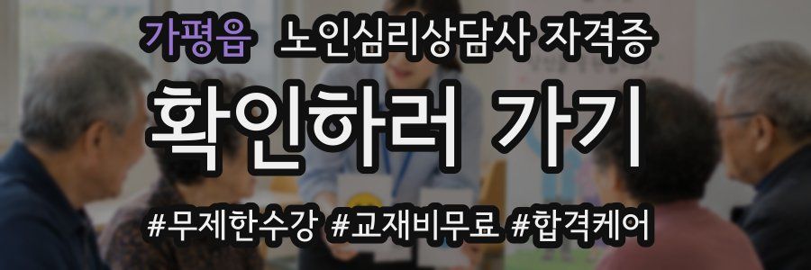 가평읍 노인 심리 상담사 자격증