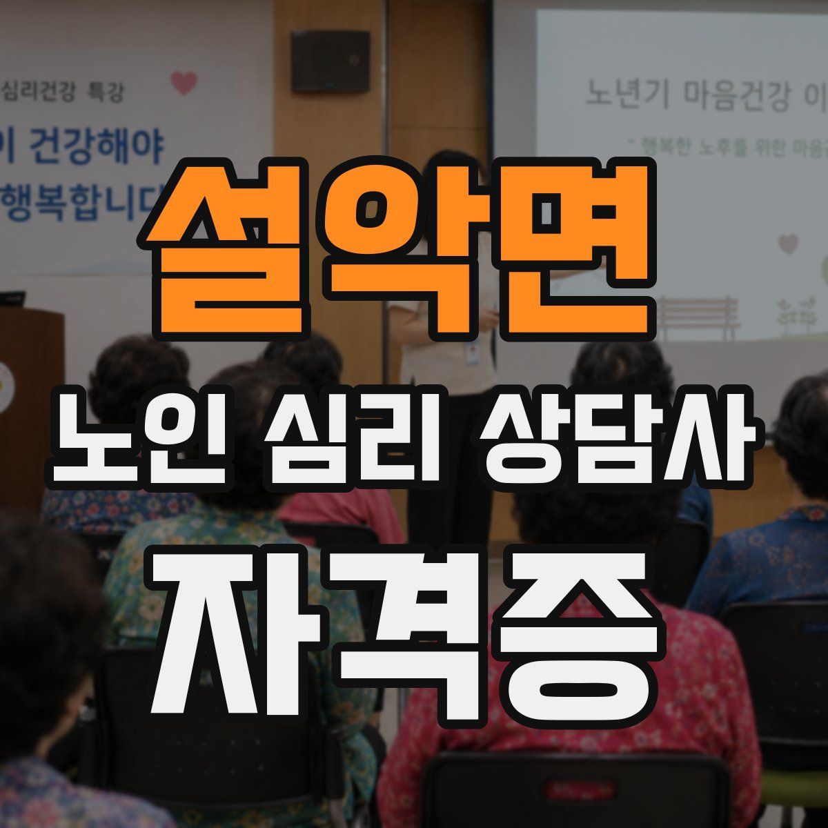 설악면 노인 심리 상담사 자격증