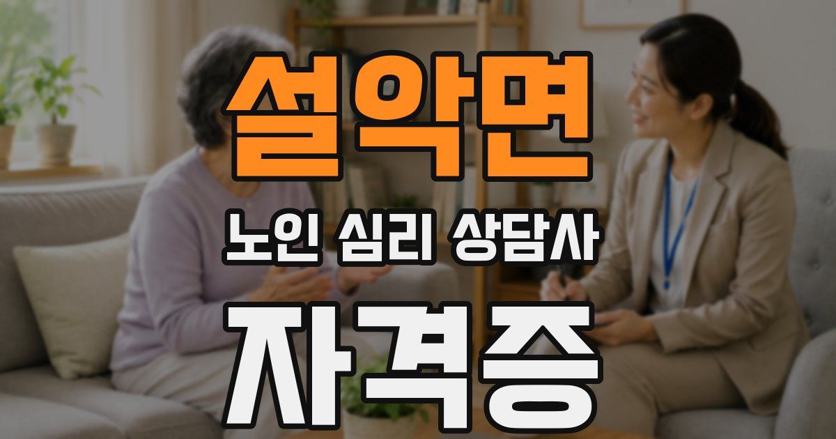 설악면 노인 심리 상담사 자격증