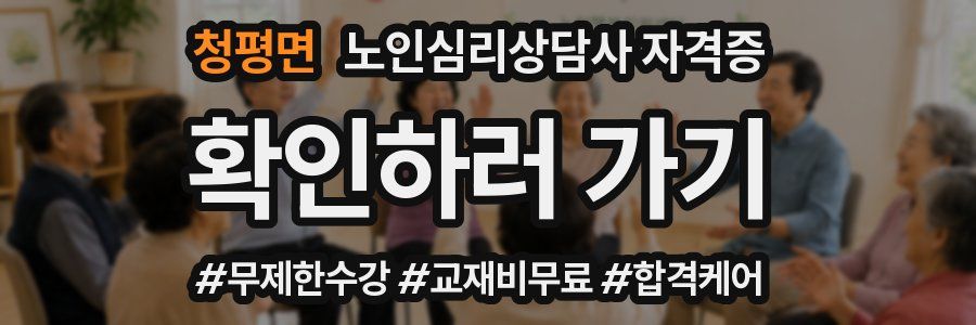 청평면 노인 심리 상담사 자격증