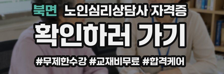 북면 노인 심리 상담사 자격증