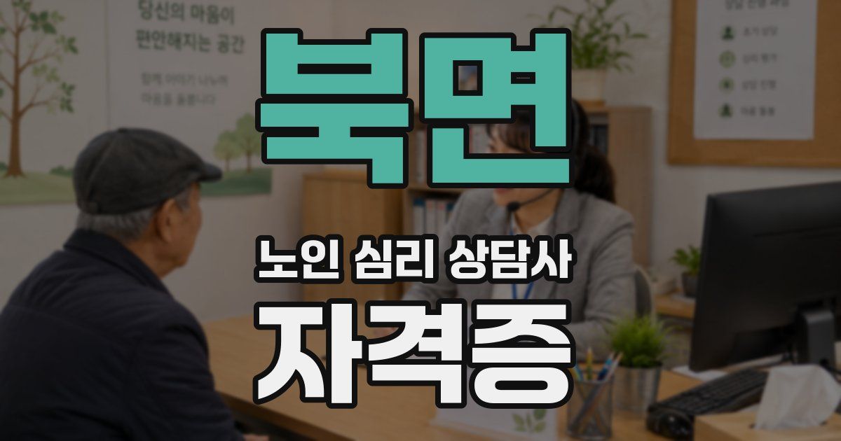 북면 노인 심리 상담사 자격증