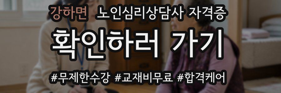 강하면 노인 심리 상담사 자격증