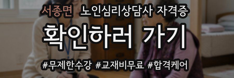서종면 노인 심리 상담사 자격증