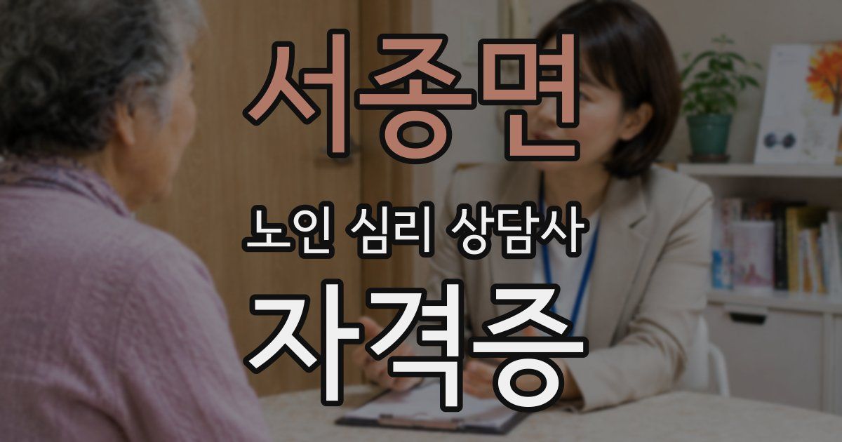 서종면 노인 심리 상담사 자격증