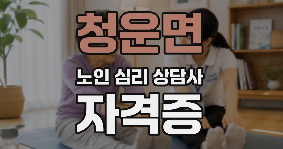 청운면 노인 심리 상담사 자격증