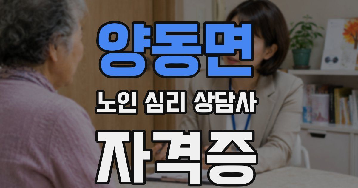 양동면 노인 심리 상담사 자격증