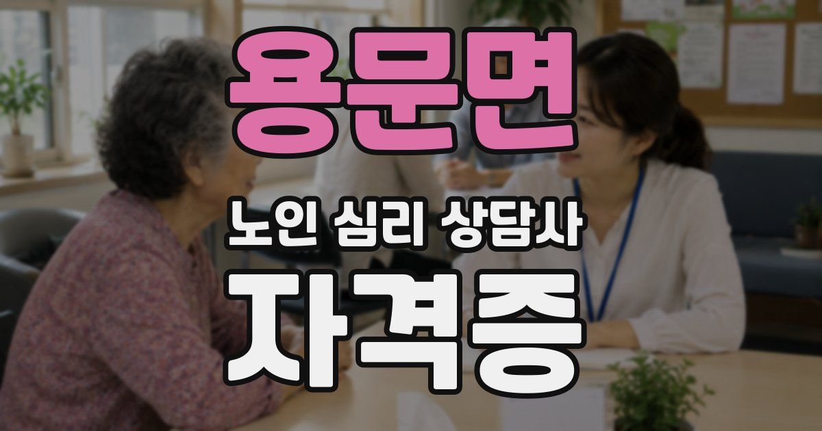용문면 노인 심리 상담사 자격증