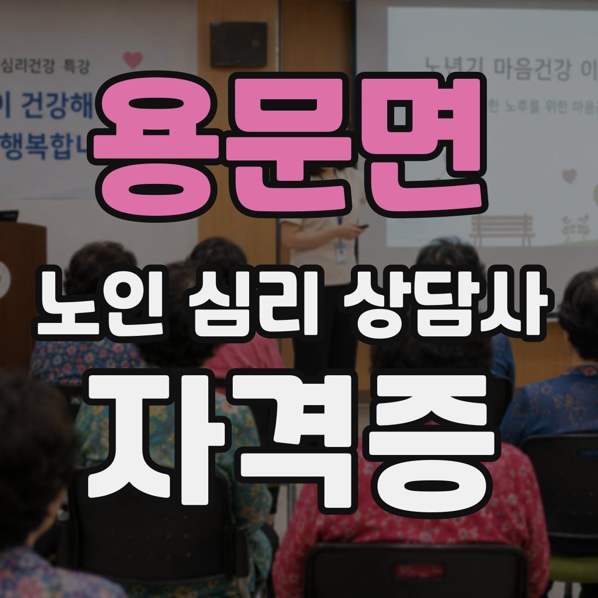 용문면 노인 심리 상담사 자격증